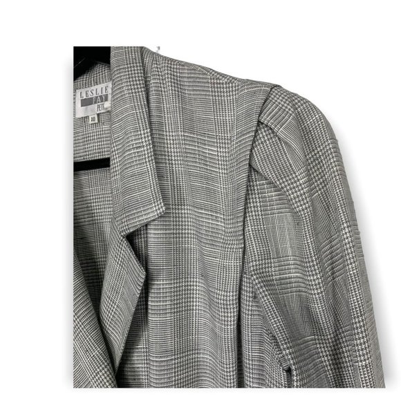Vintage 90's Leslie Fay Micro Houndstooth Blazer Dress Medium - Picture 3 of 7